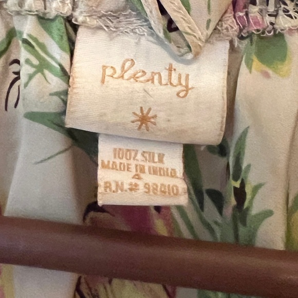 Plenty By Tracy Reese Floral 100% Silk Dress W/ Tie Top-- Size 4 - Picture 6 of 7